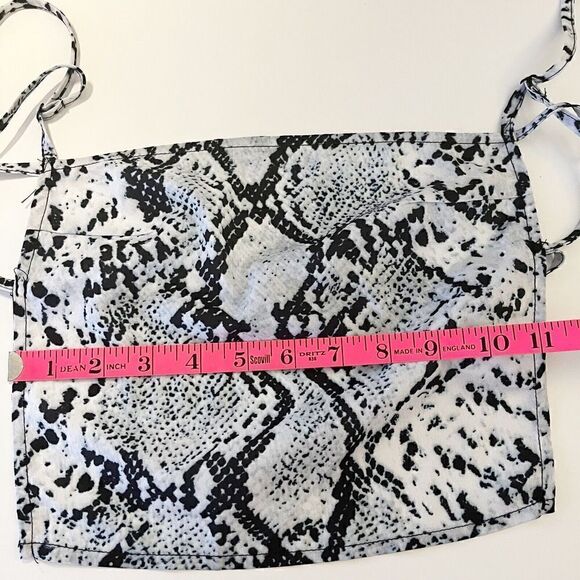 Princess Polly Scarf Top Black Blue Snakeskin Sz 4 Halter Festival Beach Novah - Picture 11 of 12